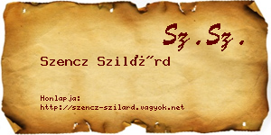 Szencz Szilárd névjegykártya