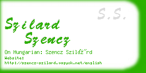 szilard szencz business card